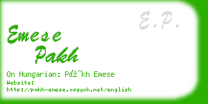 emese pakh business card